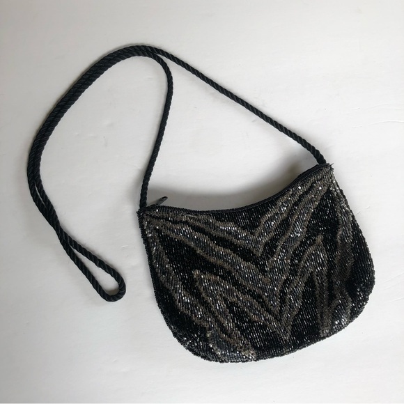 Zebra Print Beaded Mini Purse - Picture 2 of 4